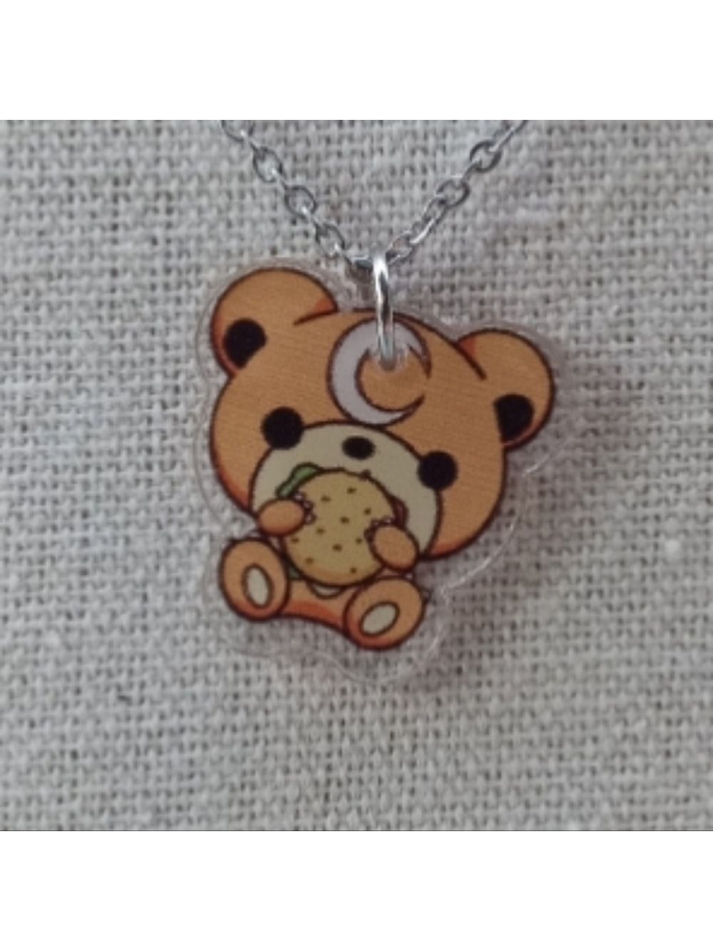 2/$10 Pokemon Teddiursa Kawaii Acrylic Charm Stainless Steel Necklace